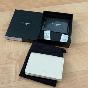 New Saint Laurent beige/ivory cardholder